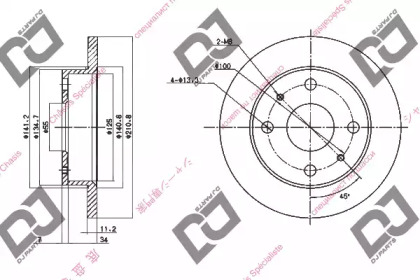 Тормозной диск DJ PARTS BD1555